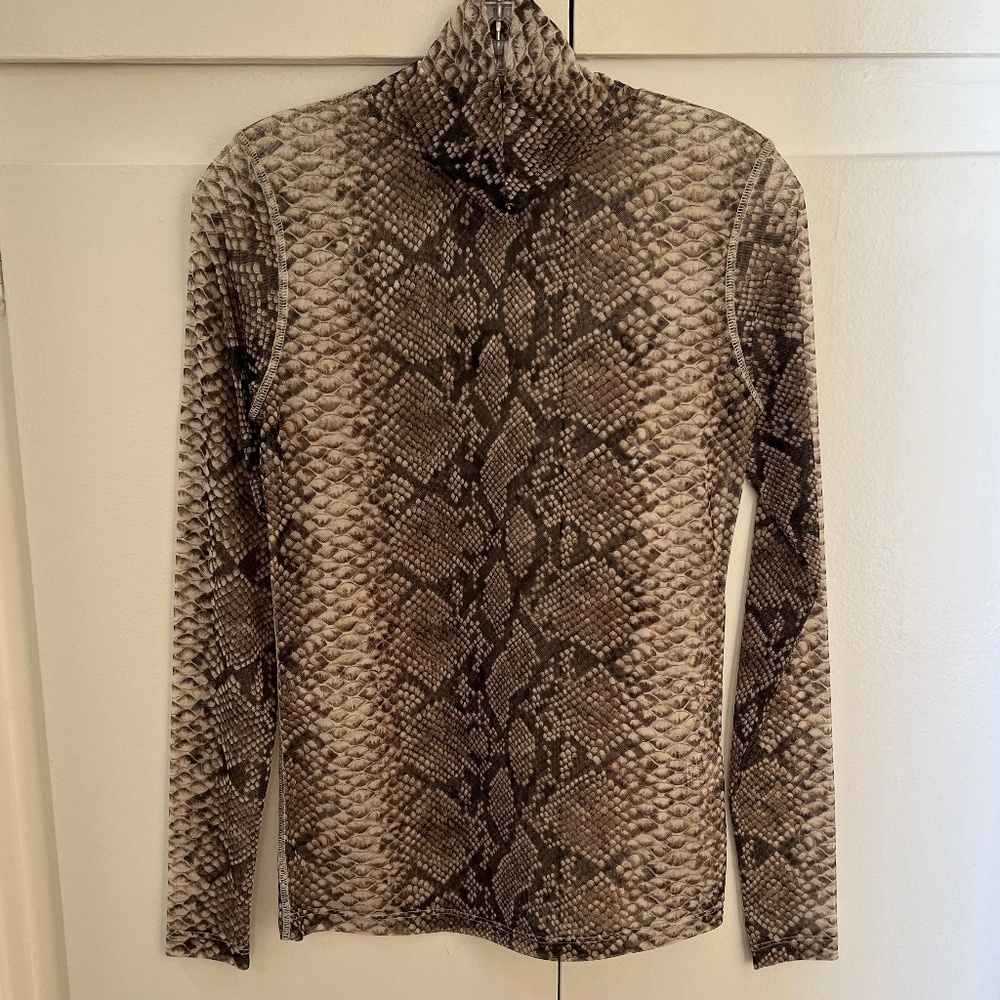 Dries Van Noten Brown Mesh Snake Turtleneck - Small